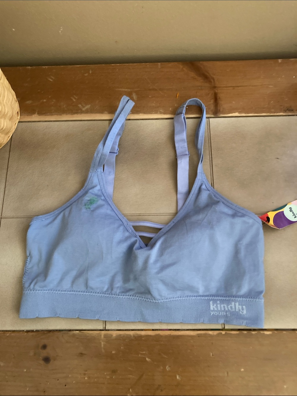 Light Blue Seamless Bralette with‎ Strappy Front S NWT